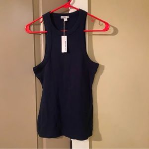 James Perse Navy Blue Ribbed Tank Top Size 1